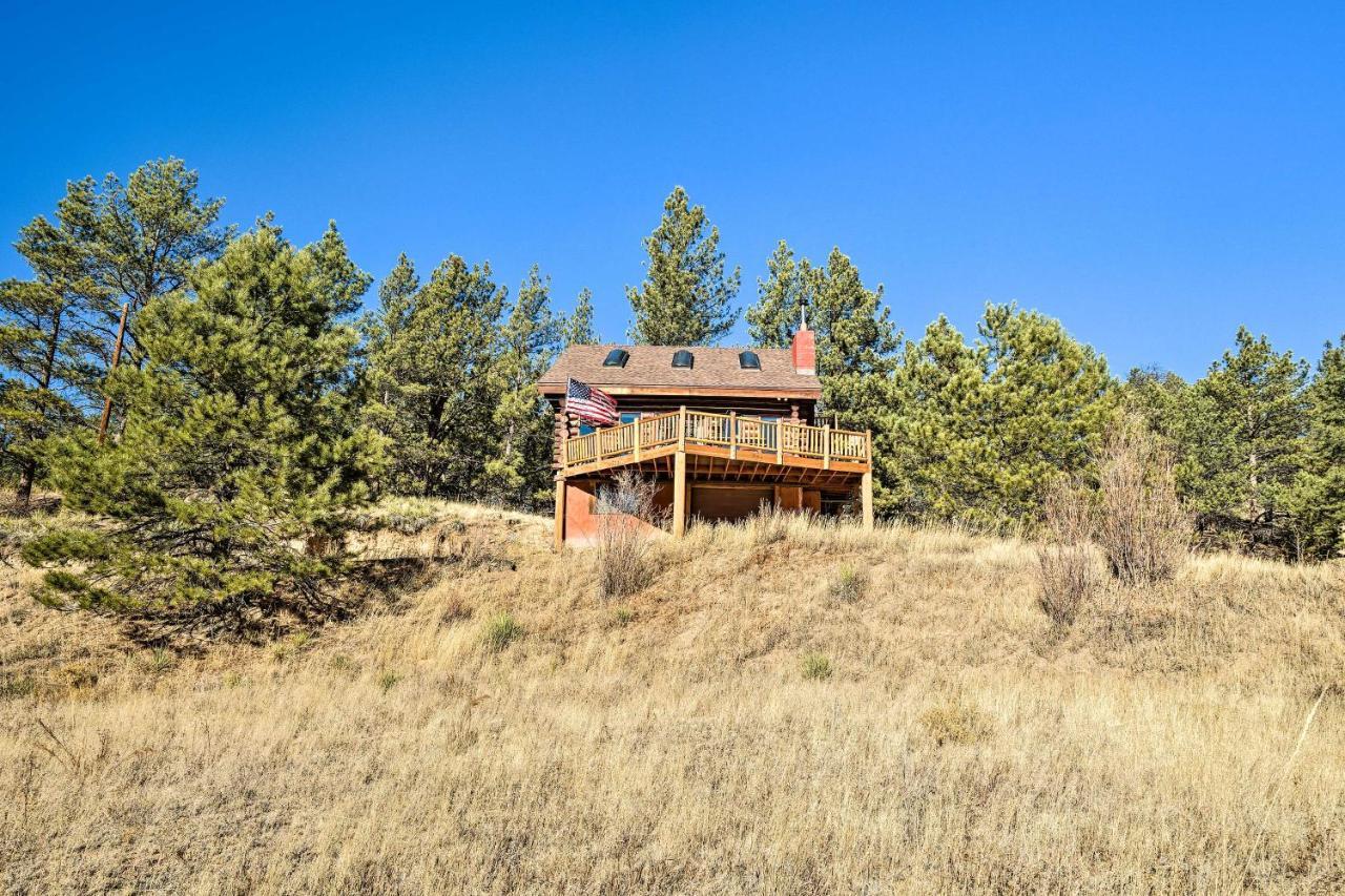 Classic Colorado Log Home With Mountain Views! Florissant Eksteriør bilde