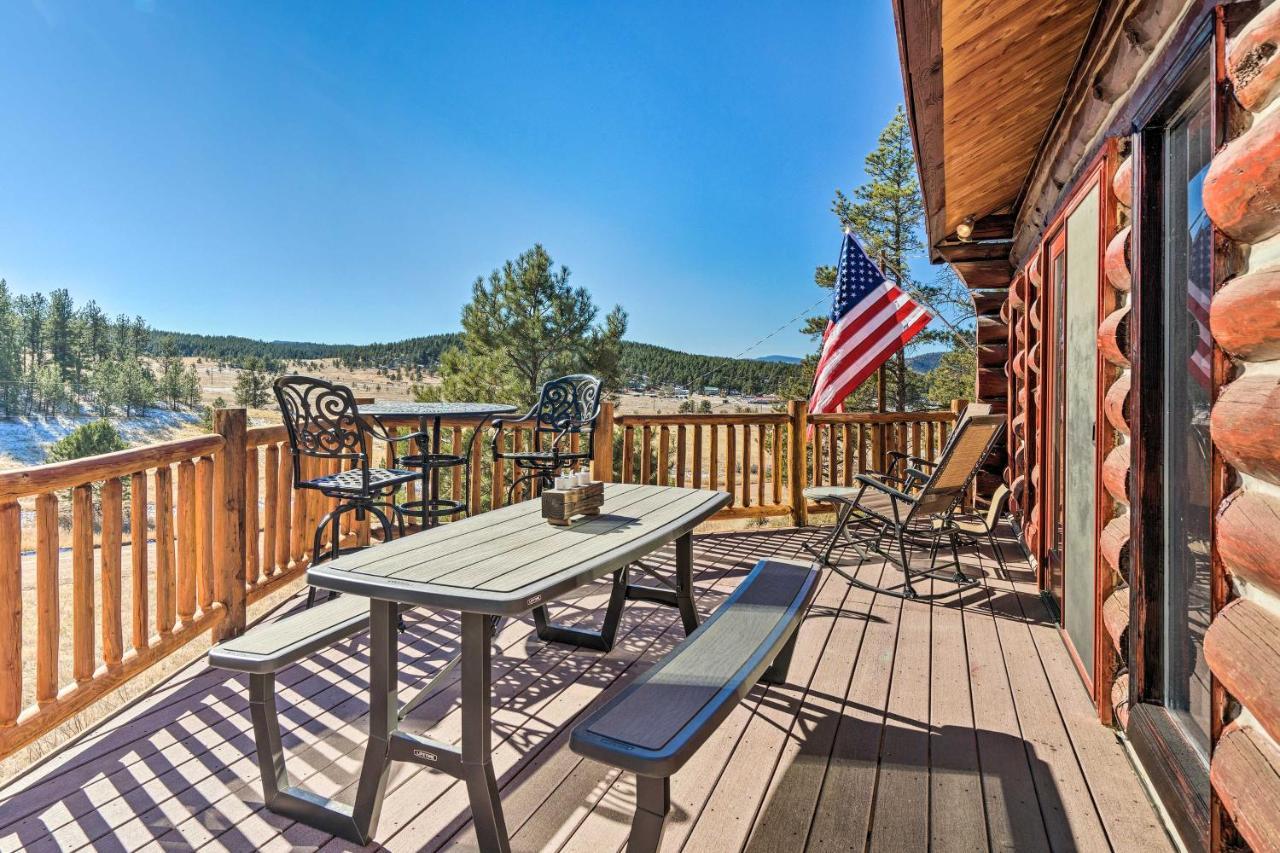 Classic Colorado Log Home With Mountain Views! Florissant Eksteriør bilde