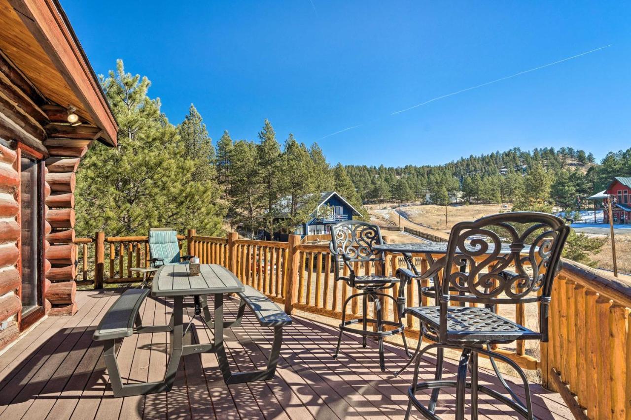 Classic Colorado Log Home With Mountain Views! Florissant Eksteriør bilde