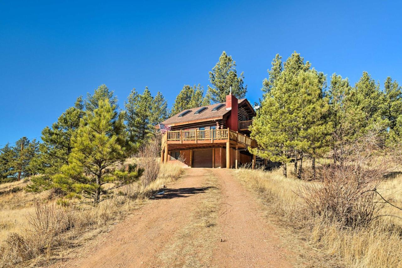 Classic Colorado Log Home With Mountain Views! Florissant Eksteriør bilde